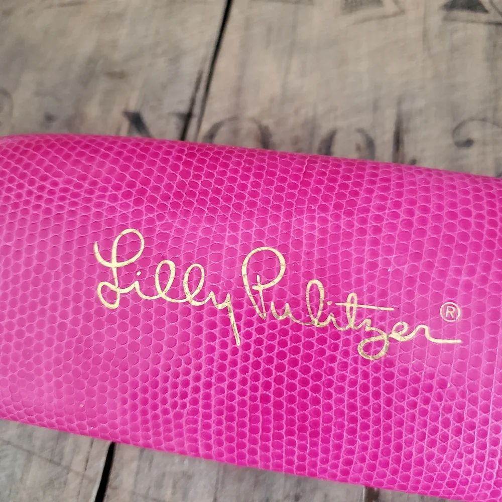 🔥LILLY PULITZER Hot Pink Hard Shell Eyeglass |‎ Sunglass | Eyewear Case